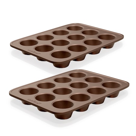 Nutrichef Muffin Pan Of 2Pc Set, PR NC2TRCP3